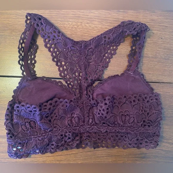 BUNDLE 4 Aerie Lace Bralettes Razorback (Black, White, Light Pink, Maroon) - Picture 7 of 12